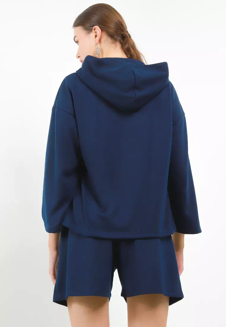 Sweater Hoodie Lengan Panjang Short Pants Set
