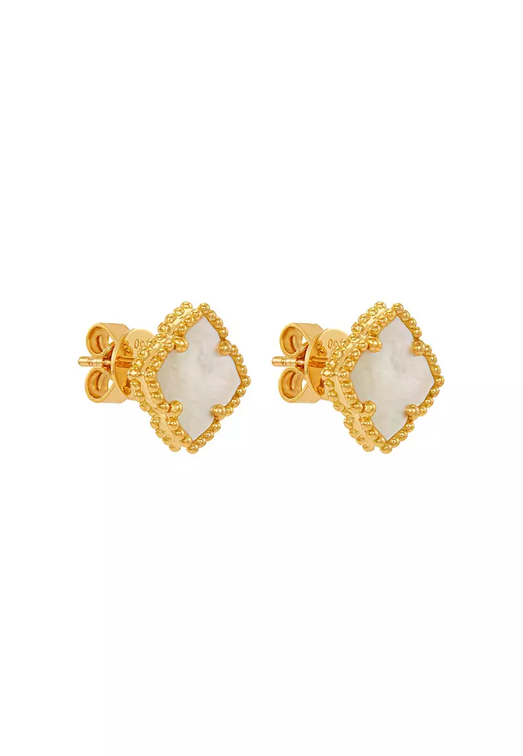 HABIB Mother Of Pearl Earrings in 750/18K Yellow Gold 457800125(YG)-MOP