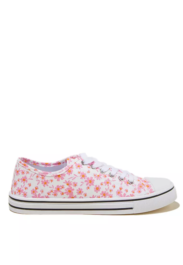 Pink sales plimsolls sneakers