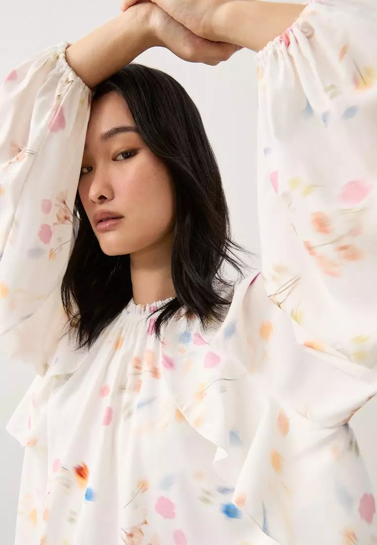 Floral Gathered Top