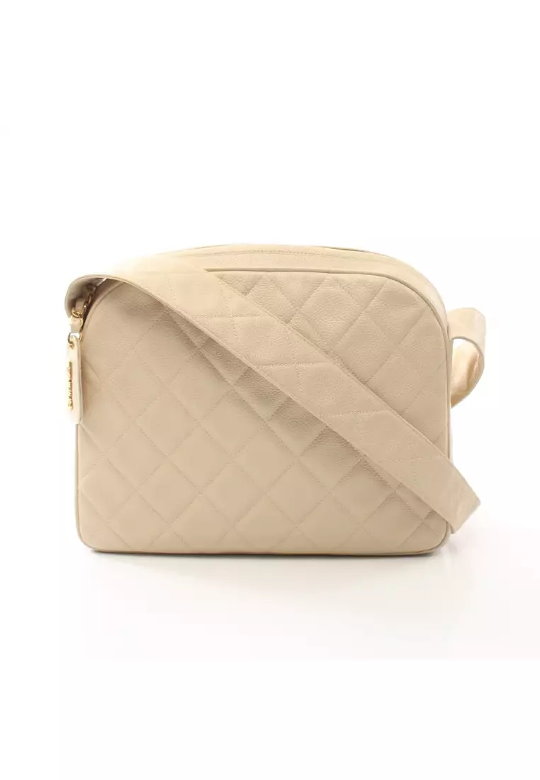 Vintage Celine ivory beige and brown lizard embossed leather combo