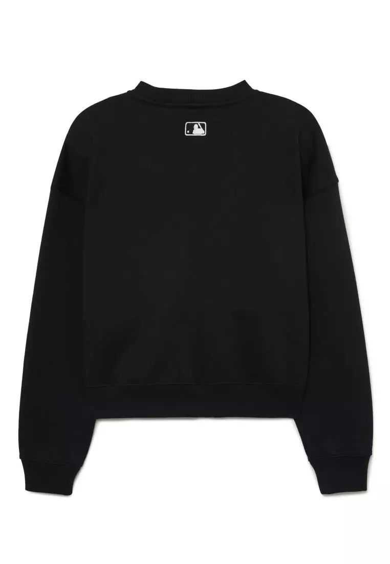 WOMEN HEART CROP SWEATSHIRTS NEW YORK YANKEES