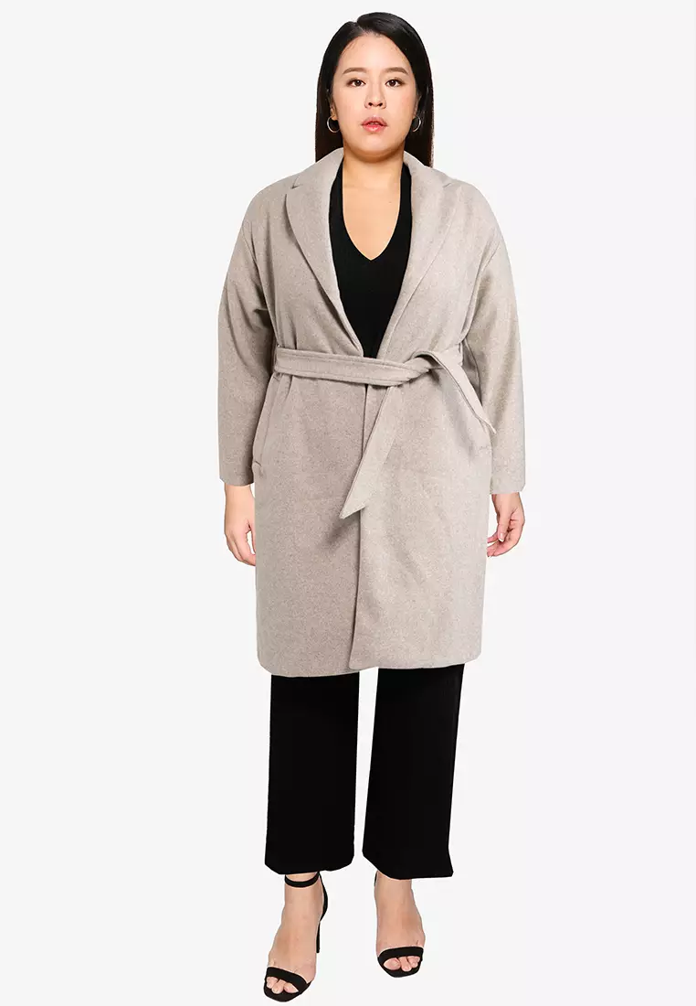 Full length wool hot sale coat plus size