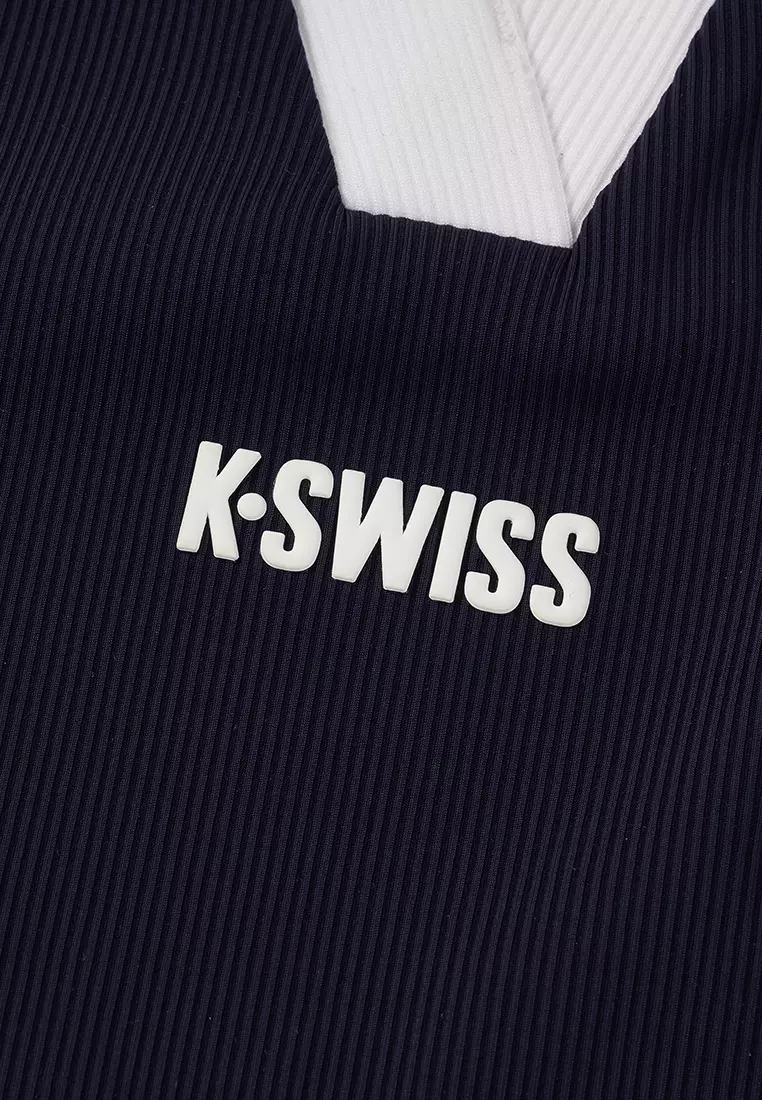 女裝 K-SWISS LOGO 拼色網球風POLO背心 無袖上衣