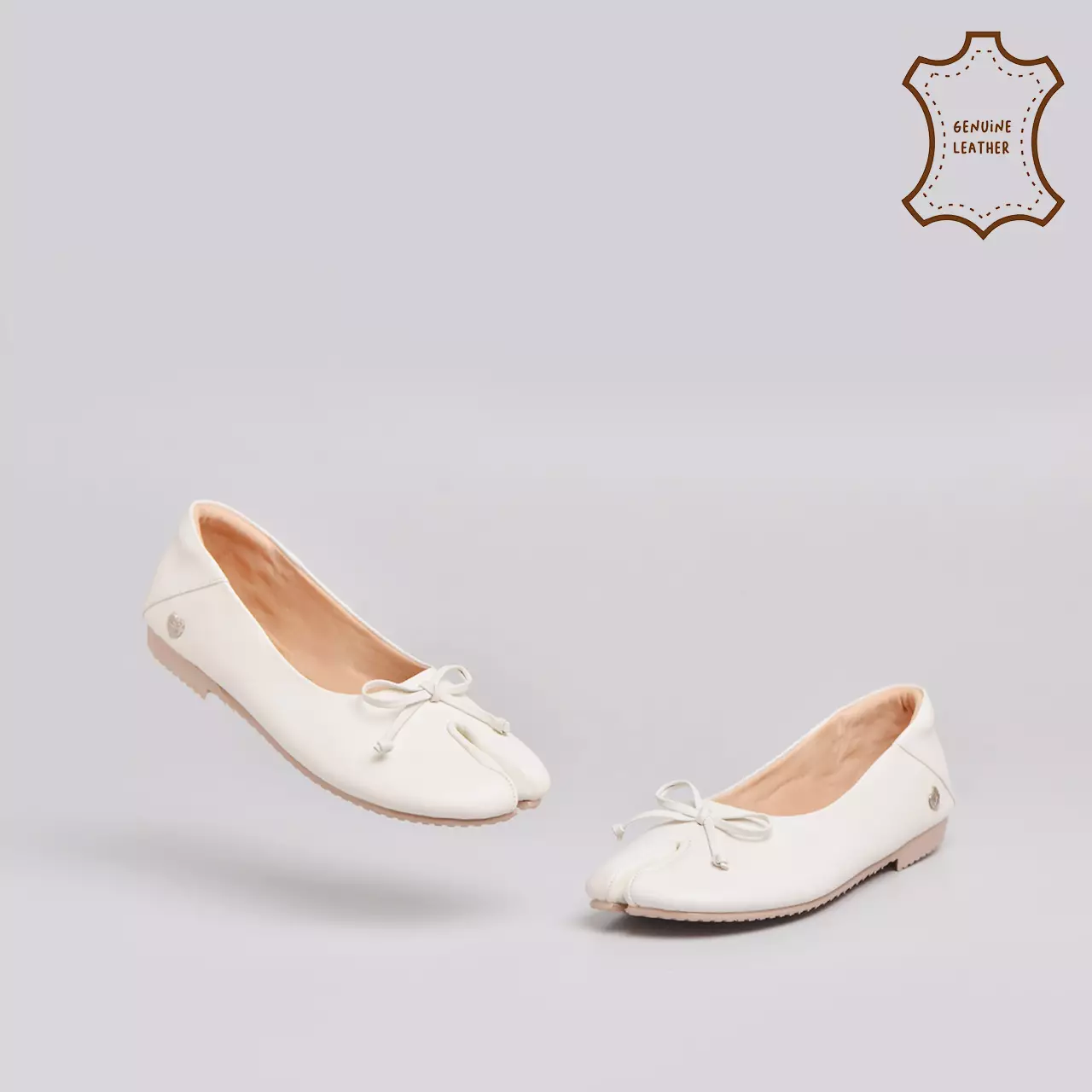 Evodia Flat Shoes Genuine Leather Cream