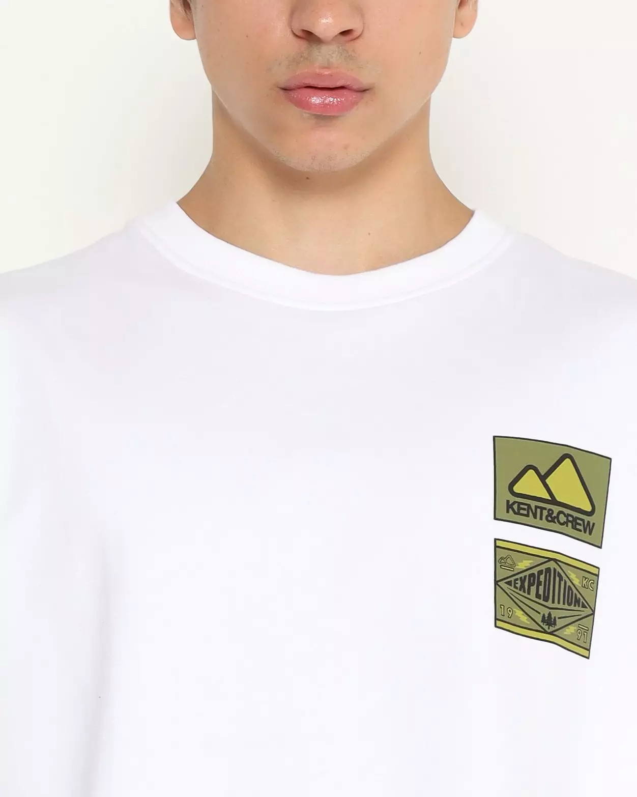 MEN'S WHITE PRINT CASUAL STREETWEAR SHORT SLEEVE T-SHIRT