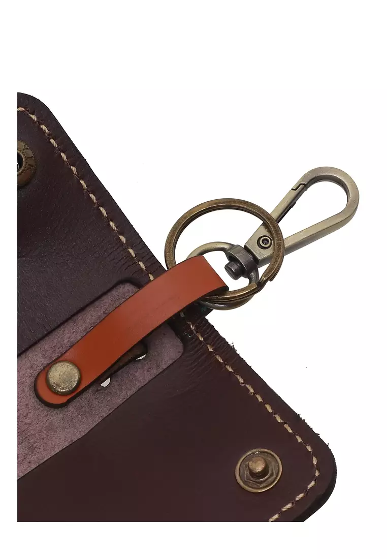Elgreno Dompet STNK Gantungan Kunci Mobil Motor Handmade Material Genuine Leather Kulit KH3 ORIGINAL - Brown
