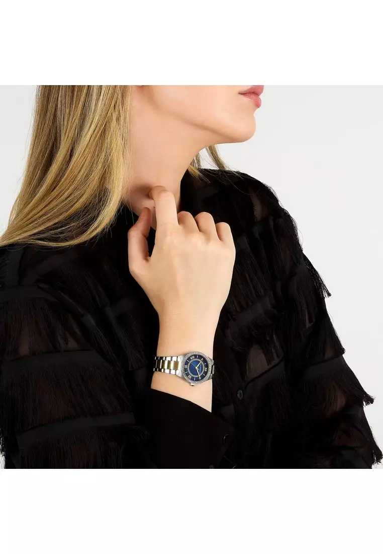 【2 Years Warranty】KARL LAGERFELD Hamburg Collection 30mm Women's Blue Dial Quartz Watch R0553105504