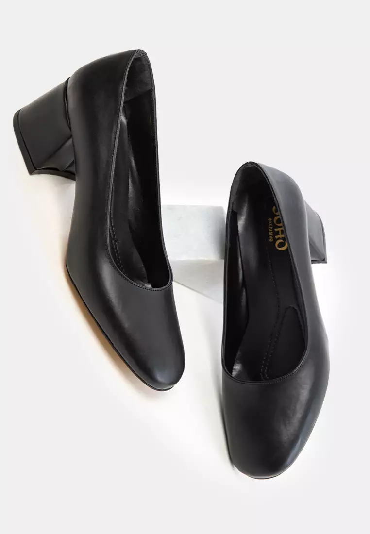 Black Women's Classic Heeled Shoes 20808