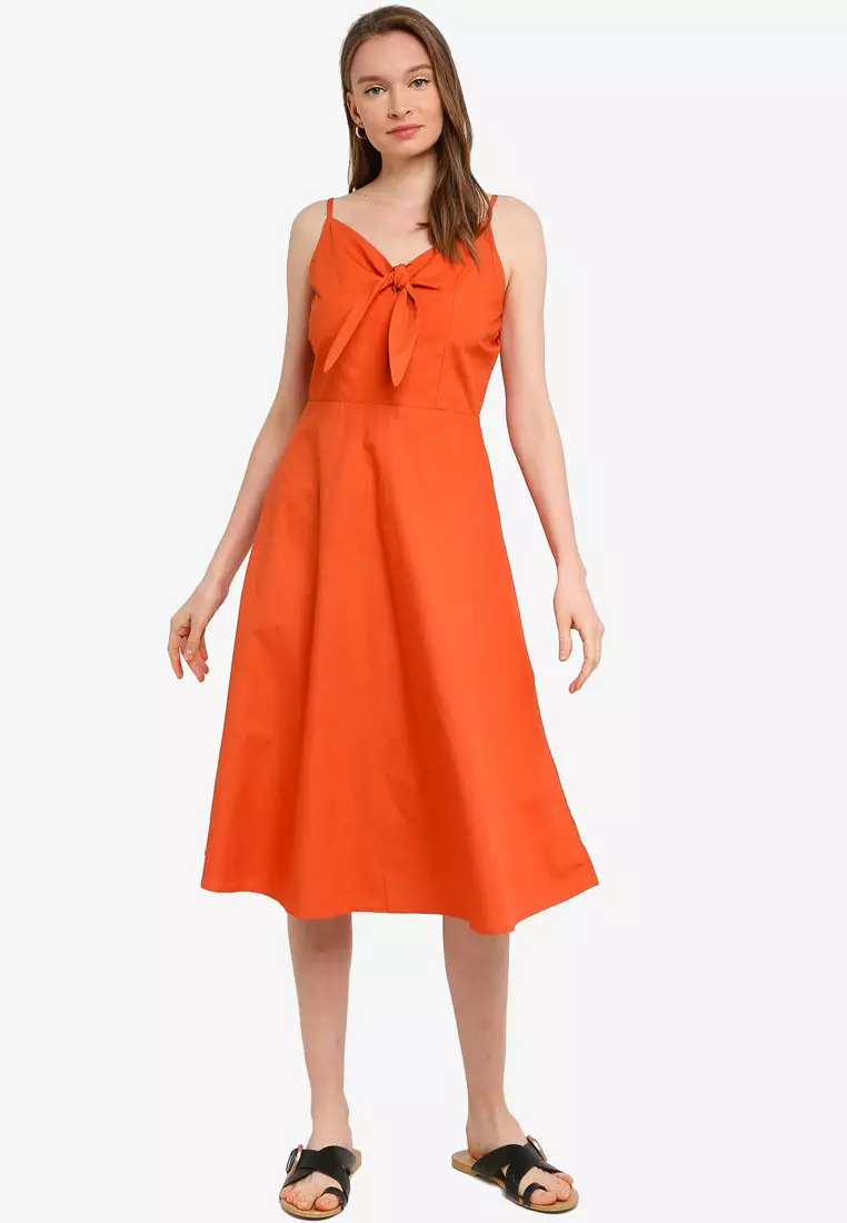 Red orange discount midi dress