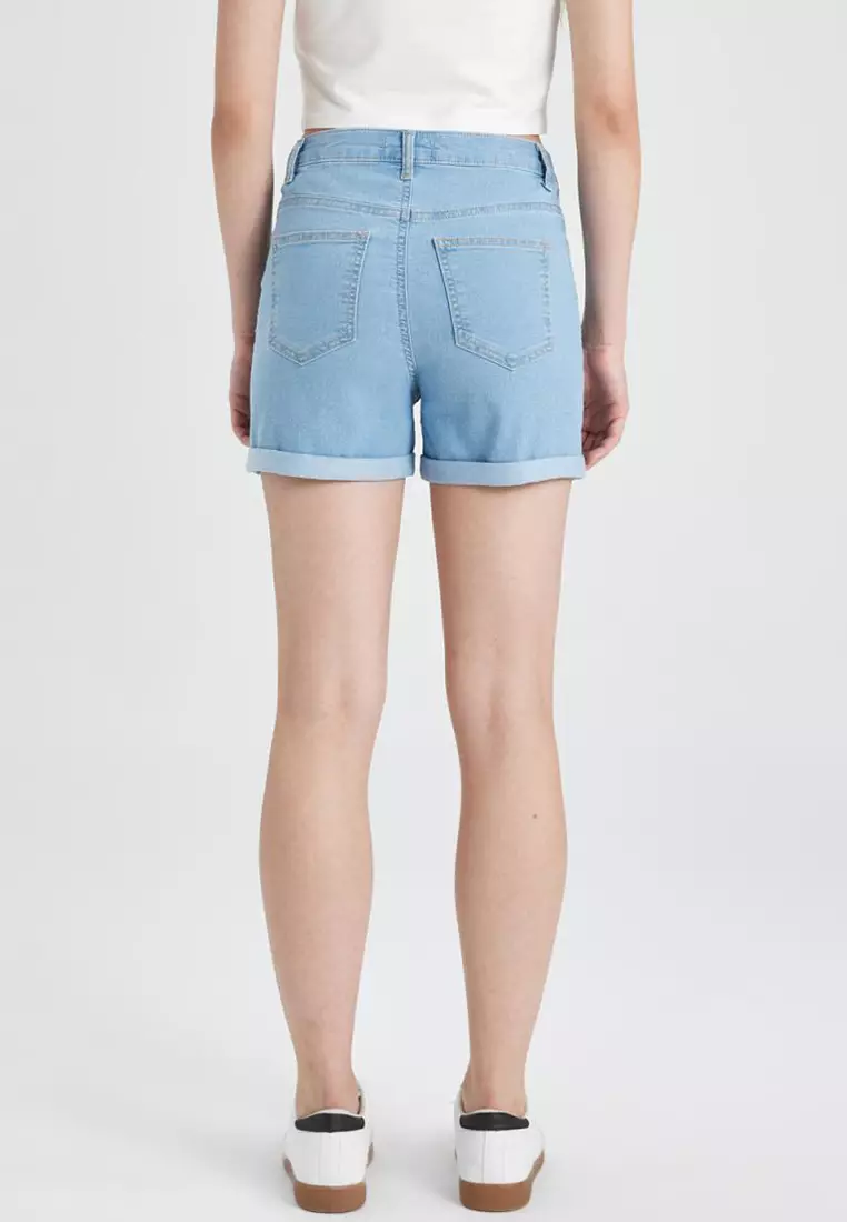 Roll Hem Denim Shorts