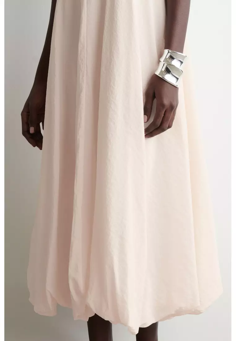 SLEEVELESS BUBBLE-HEM MIDI DRESS