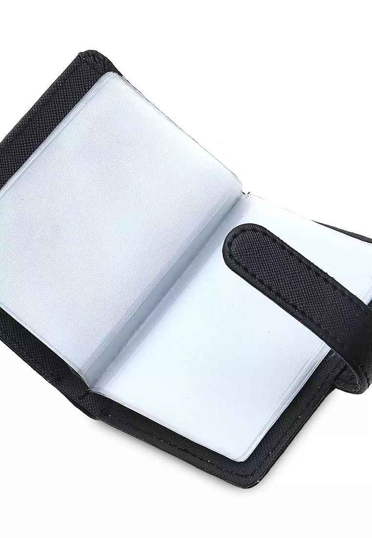 Jareth Dompet Wanita Motif Polos Simple Pengait Slot - Hitam