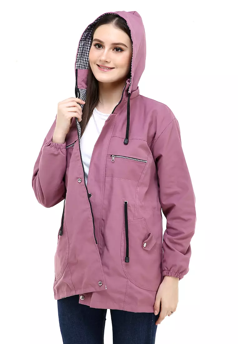 Hardwin Jaket Wanita Adventure Casual Longsleeve Jacket Outer Material Baby Canvas ORIGINAL - Purple