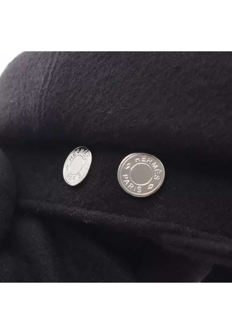 Pre-Loved Hermès Deauville casquette hat cashmere black