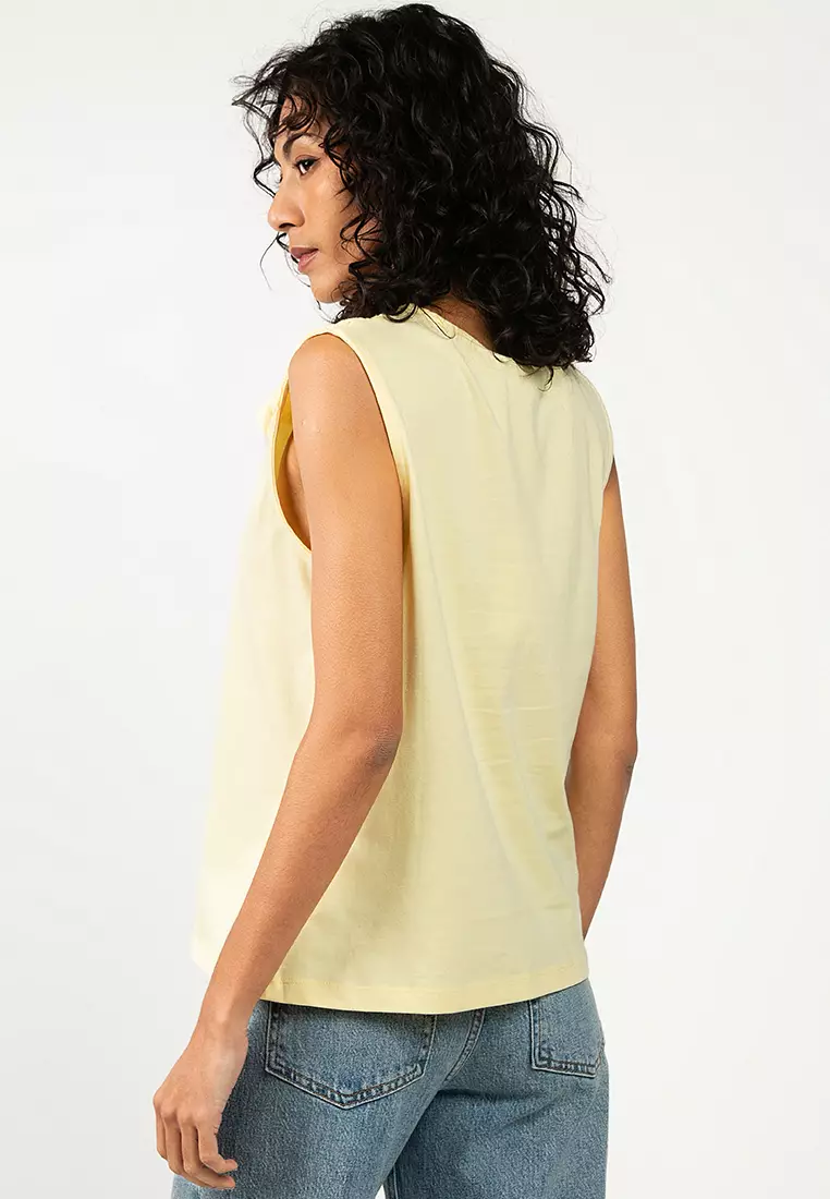 Okra Sleeveless Crochet Top