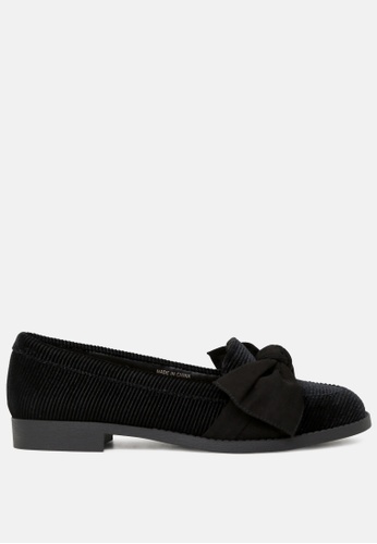 London Rag black Black Velvet Loafers with Bow SH1775 C9B87SH46F7AEFGS_1
