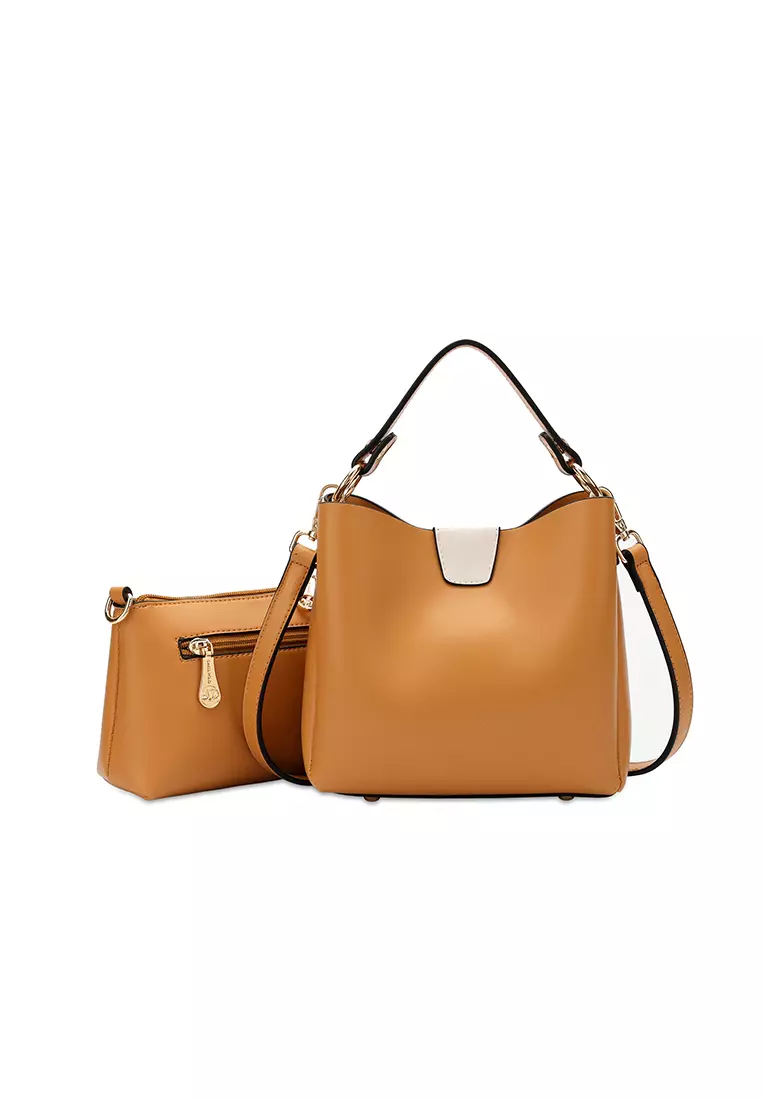 2-In-1 Top Handle Bag Sling Bag & Sling Bag (二合一 手拿袋 & 斜孭袋) - 黃色
