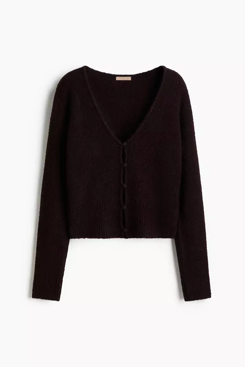 Bouclé-knit cardigan