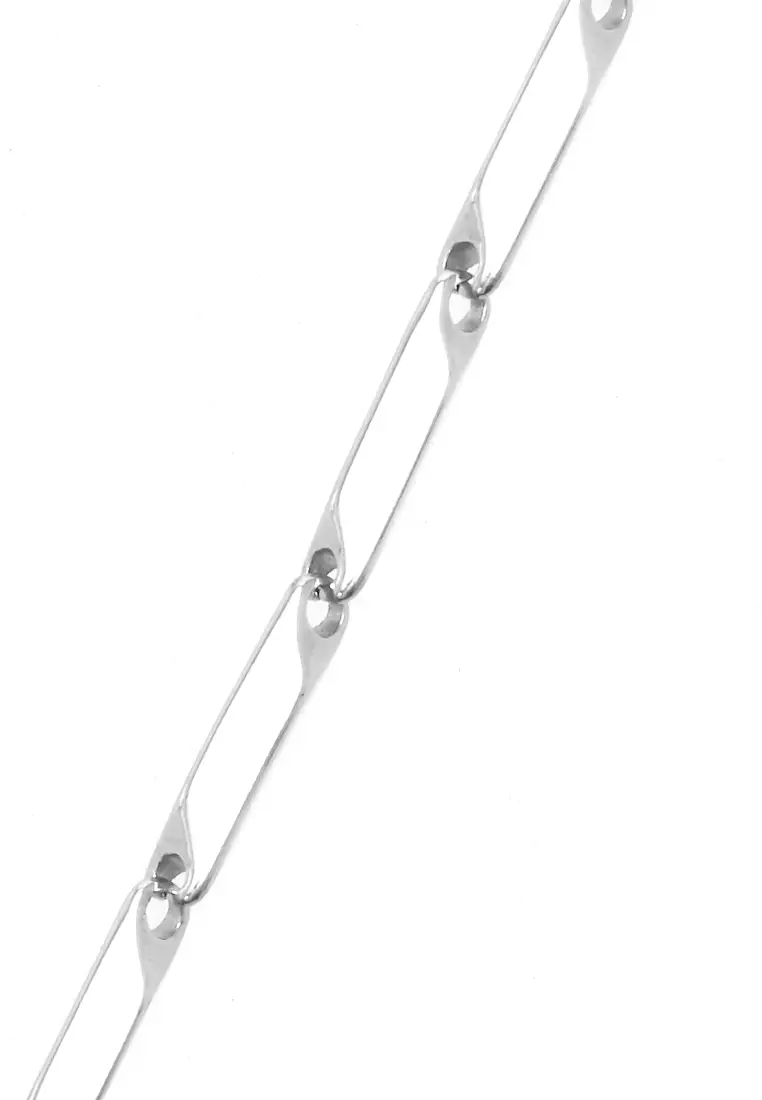 Ainsley Aksesoris Fashion Pria Wanita Necklace Desain Rantai Padi Material Titanium ORIGINAL - White