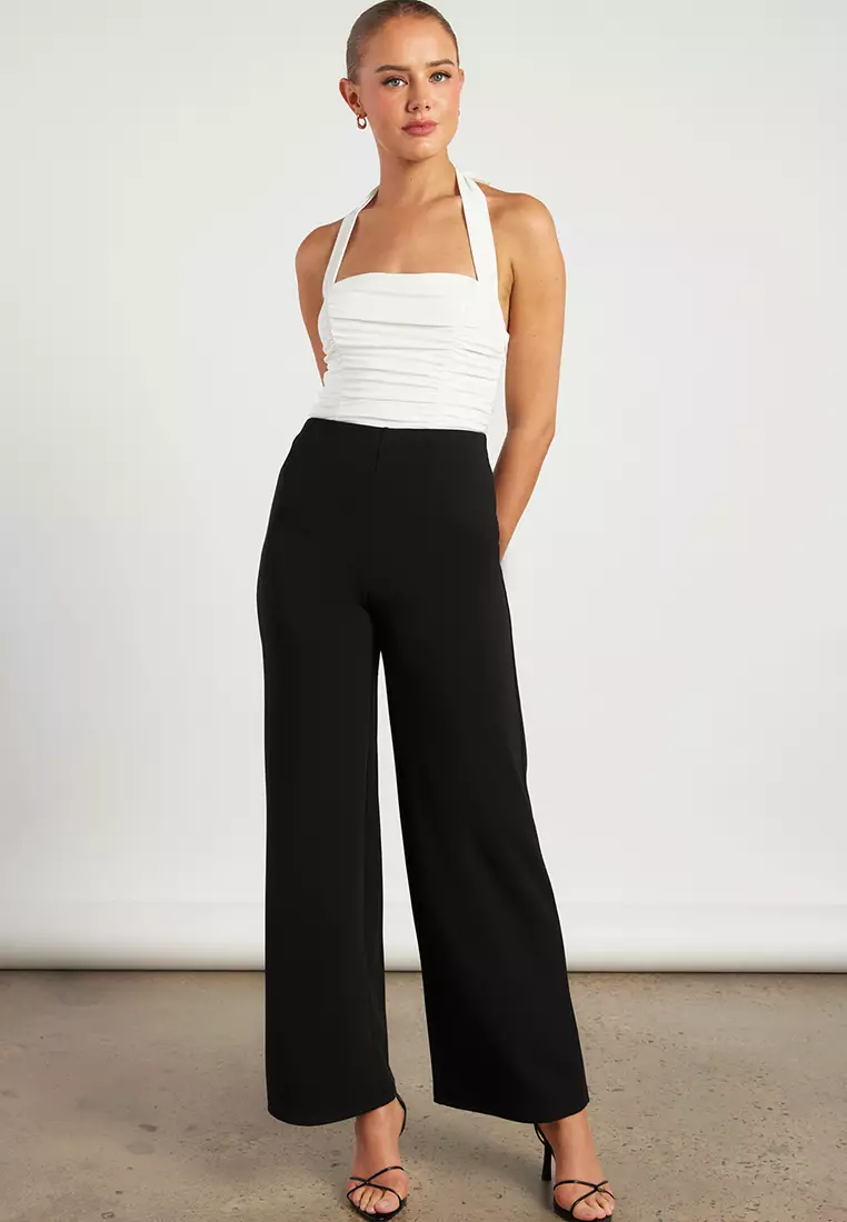 Halter Neckline Ruched Bodysuit