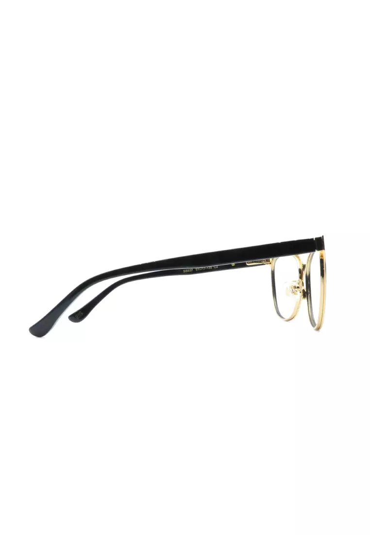 SS937 (C2-Matte Black & Shiny Gold) Anti-Radiation Computer Eyeglasses for Women
