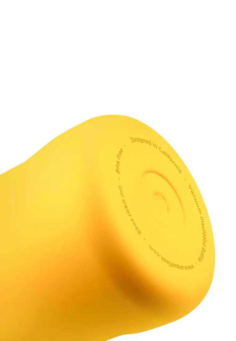 22oz Mustard New Sports Lid Bottle Wide Mouth Vacuum Insulated Stainless Steel Drinking Water Bottle