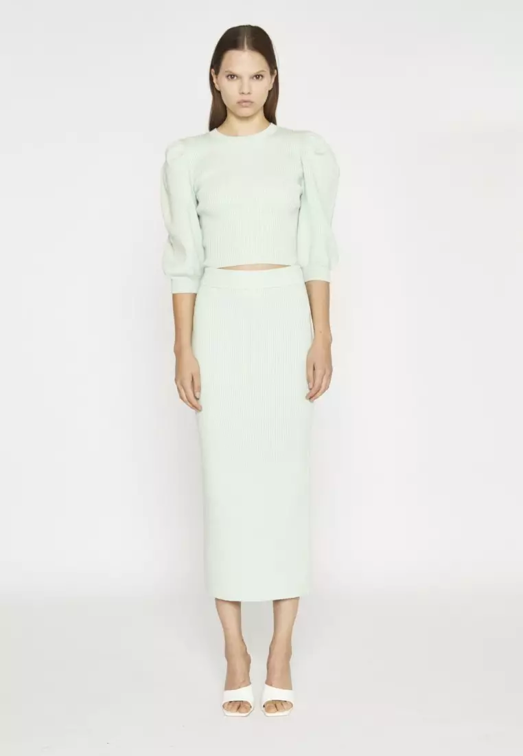 Mint Ribbed Crop Jumper