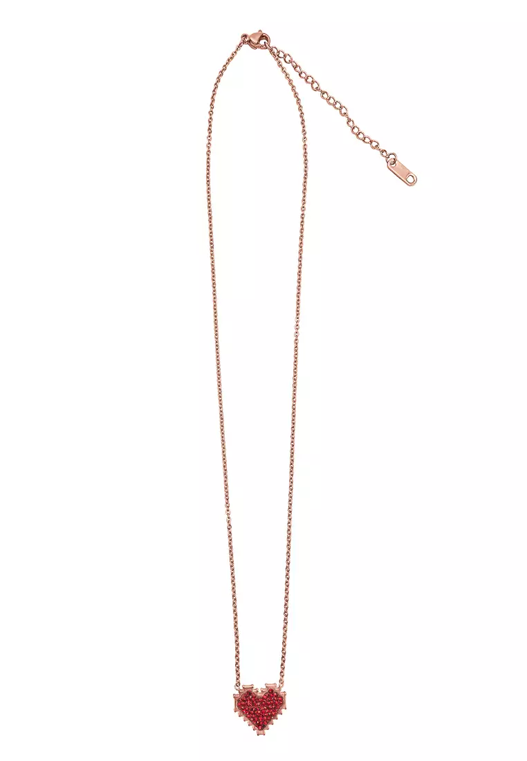 Buy Summer Love Rose Gold Dear Red Love Necklace Set 2024 Online