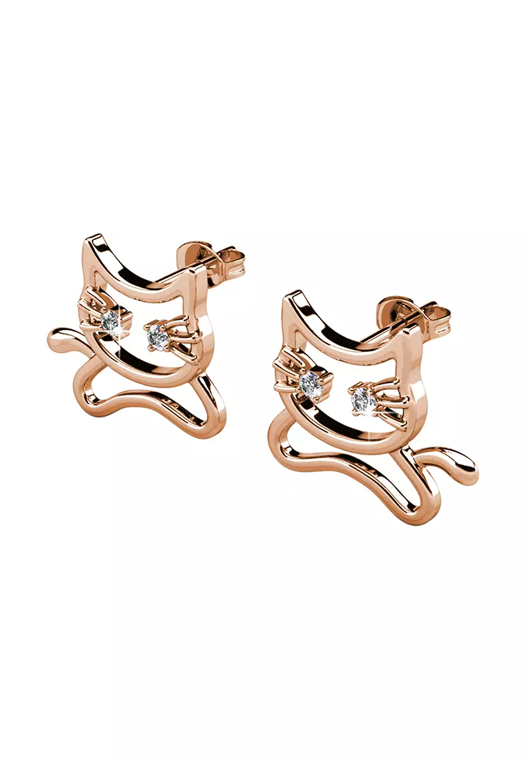 Meowy Earrings RG - Anting Crystal Swarovski by Her Jewellery