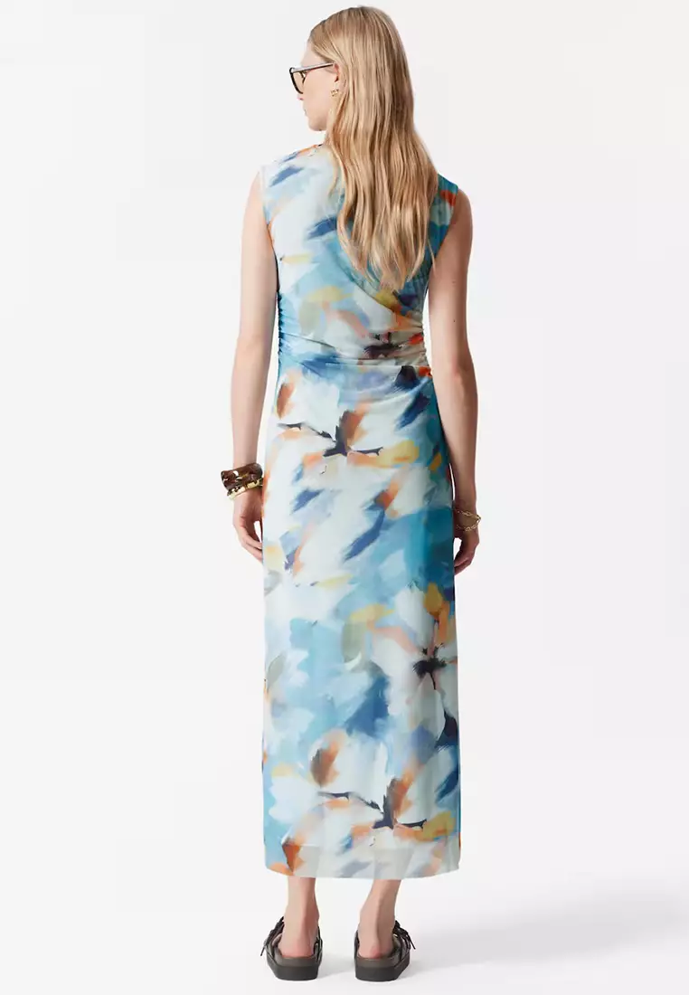 halter neck dress midi Keyhole Halter Neck A-Line Silhouette Midi Gown NAVY