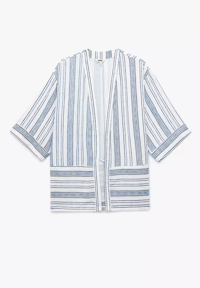 3/4 Wide Sleeve Oversize Kimono Jacket