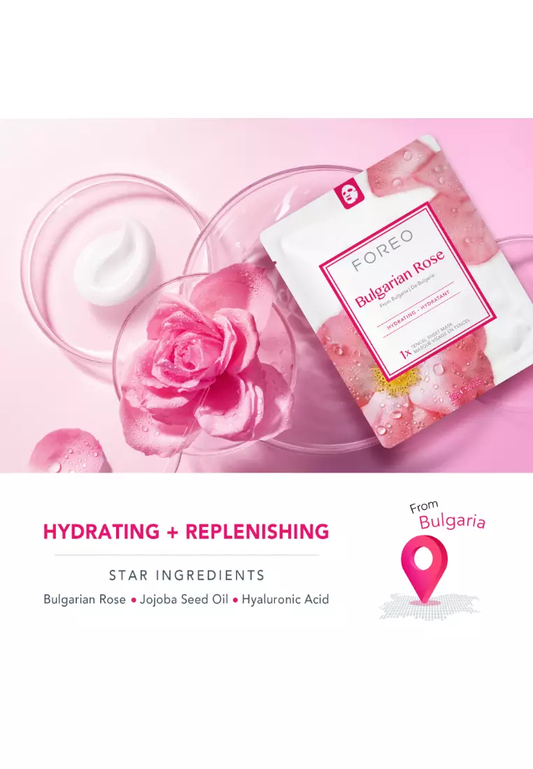 FOREO Sheet Mask Farm to Face Collection Facial Mask - Full Face Masks Packs | Beauty & Personal Care |For All Skin Types  | 3 pcs/pack | All Natural-Bulgarian Rose