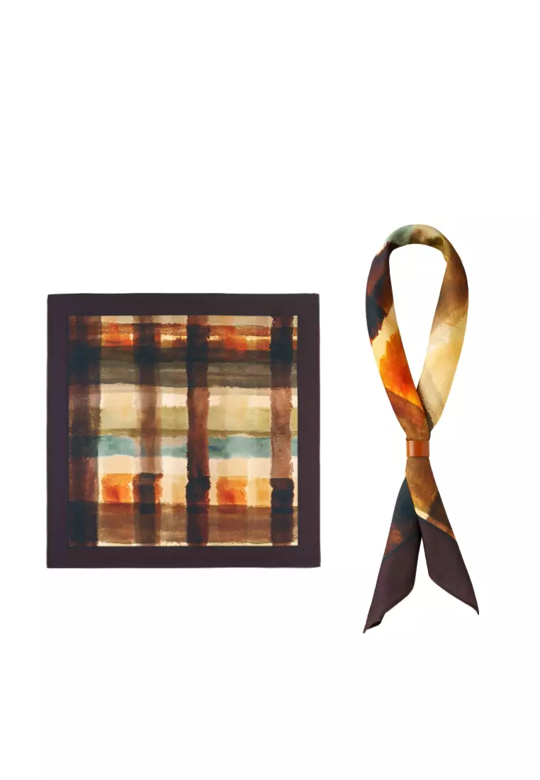 American Neutral Style Outdoor Square Scarf - Versatile Temperament, Retro Silk Scarf Design