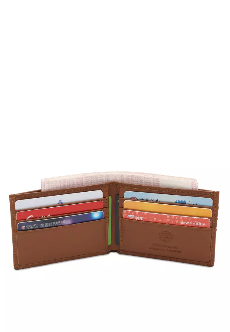 Men's Genuine Leather RFID Blocking Bi Fold Wallet