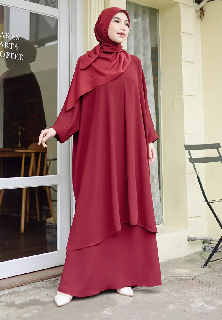 Haifa Tunik Set Burgundy