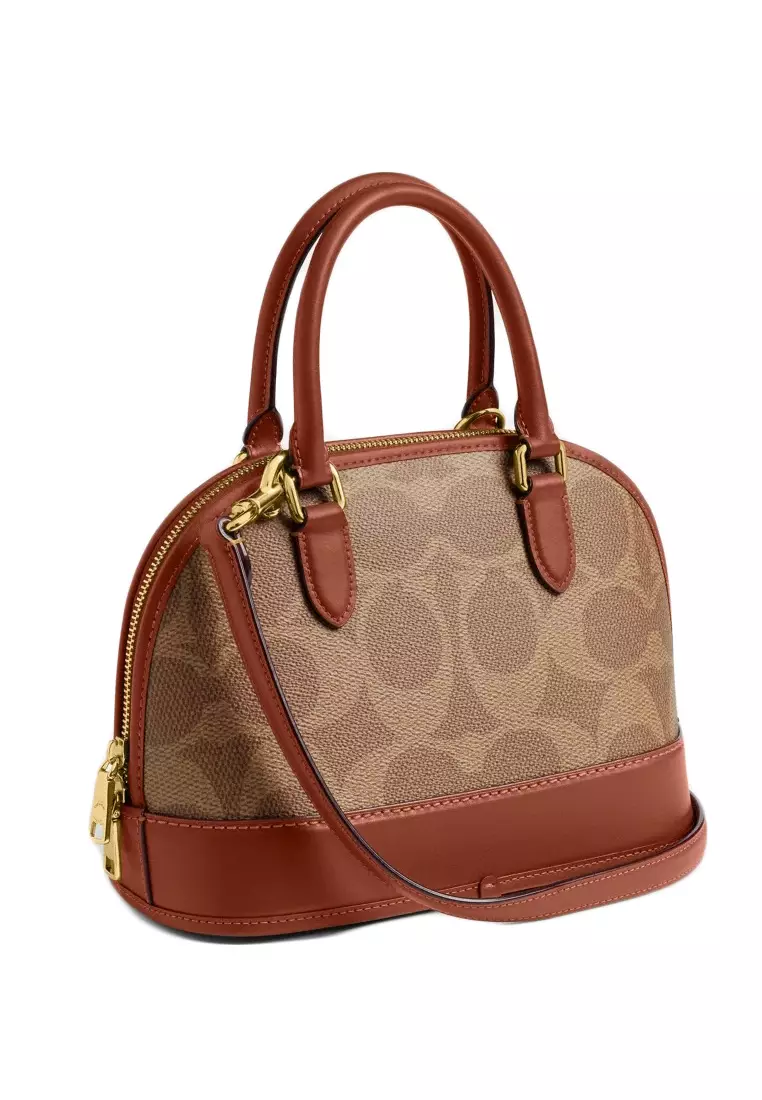 Buy Coach Coach Sabrina Satchel Bag In Signature Canvas Tan