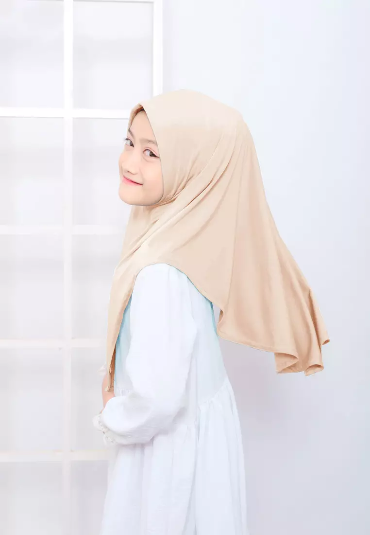 Cotton Bee - Hijab Instan Anak | Zura Tali Bergo Non Pad - Nude - S