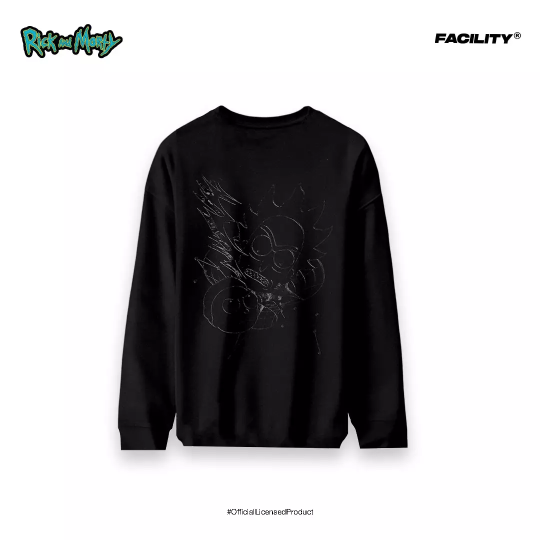 FACILITY Rick and Morty - R&M Crewneck - Jet Black