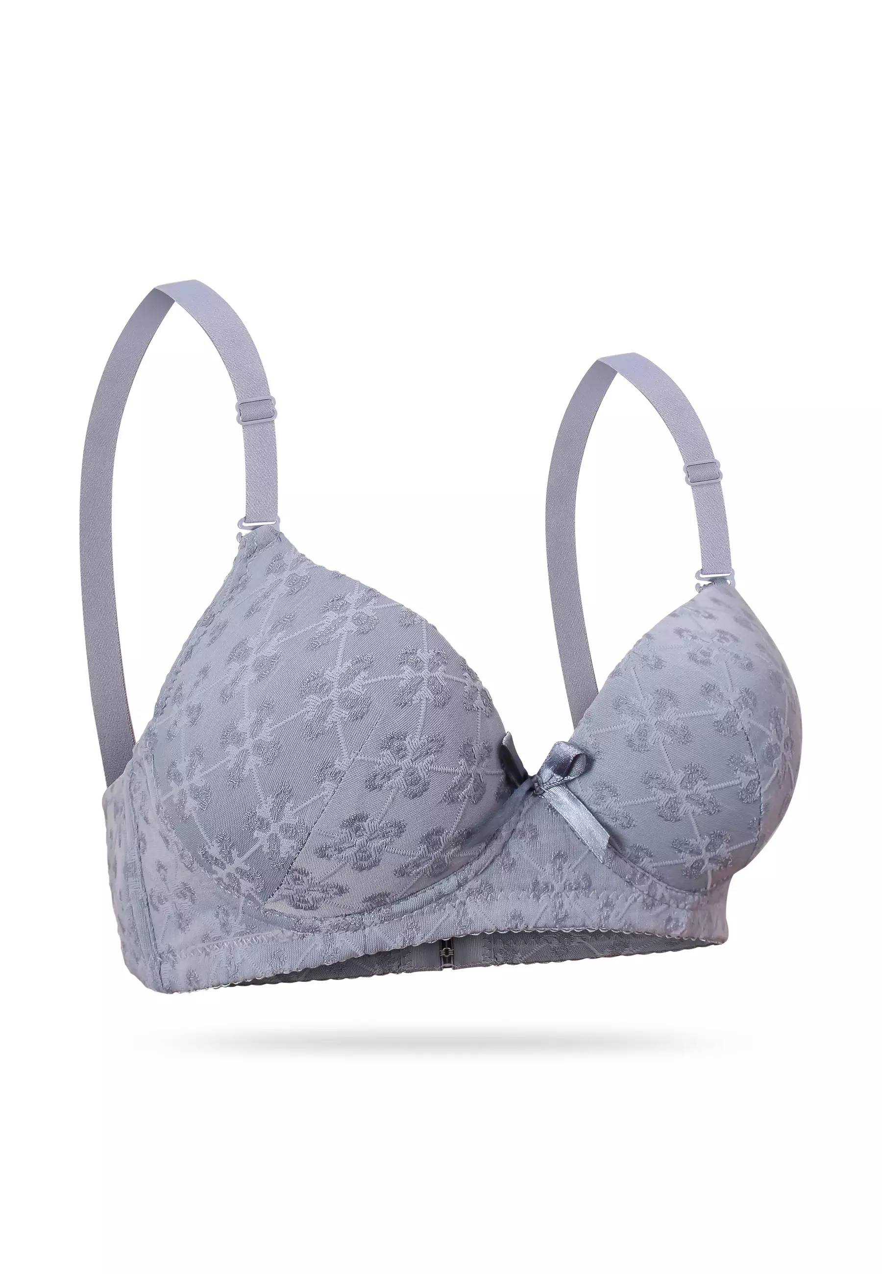 WIMIU BH Bra Kawat Motif Timbul Bunga Bra Kawat BH Pakaian Dalam Wanita 100160