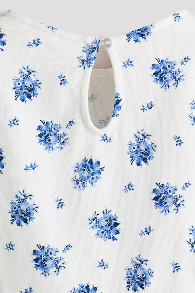 Flounce-trimmed cotton top