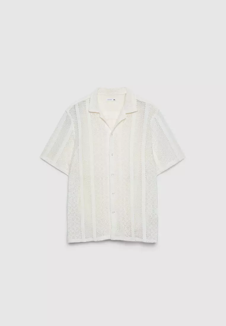 Men's Crochet Bowling Shirt