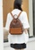 HAPPY FRIDAYS brown Stylish Nylon Oxford Patch Faux Leather Backpack JW CL-C5067 B3BD5AC5678359GS_7