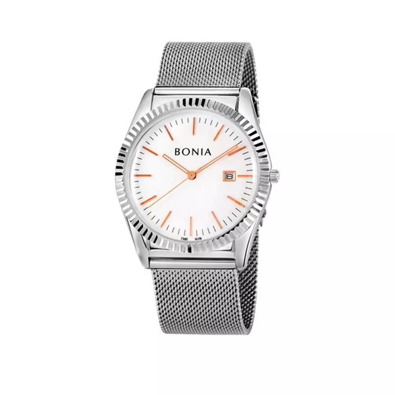 Bonia B10479-1312 Rantai Pasir Silver Dial Rosegold