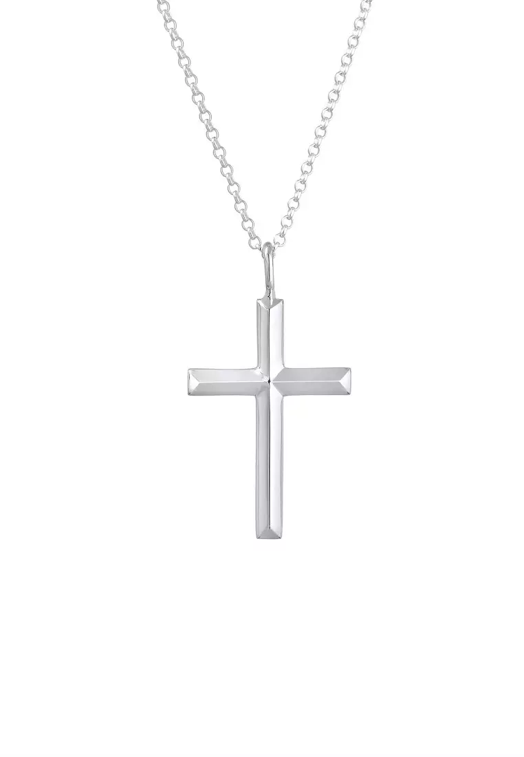 EXCLUSIVE Kalung Perhiasan Perak 925 Pria Chain Cross