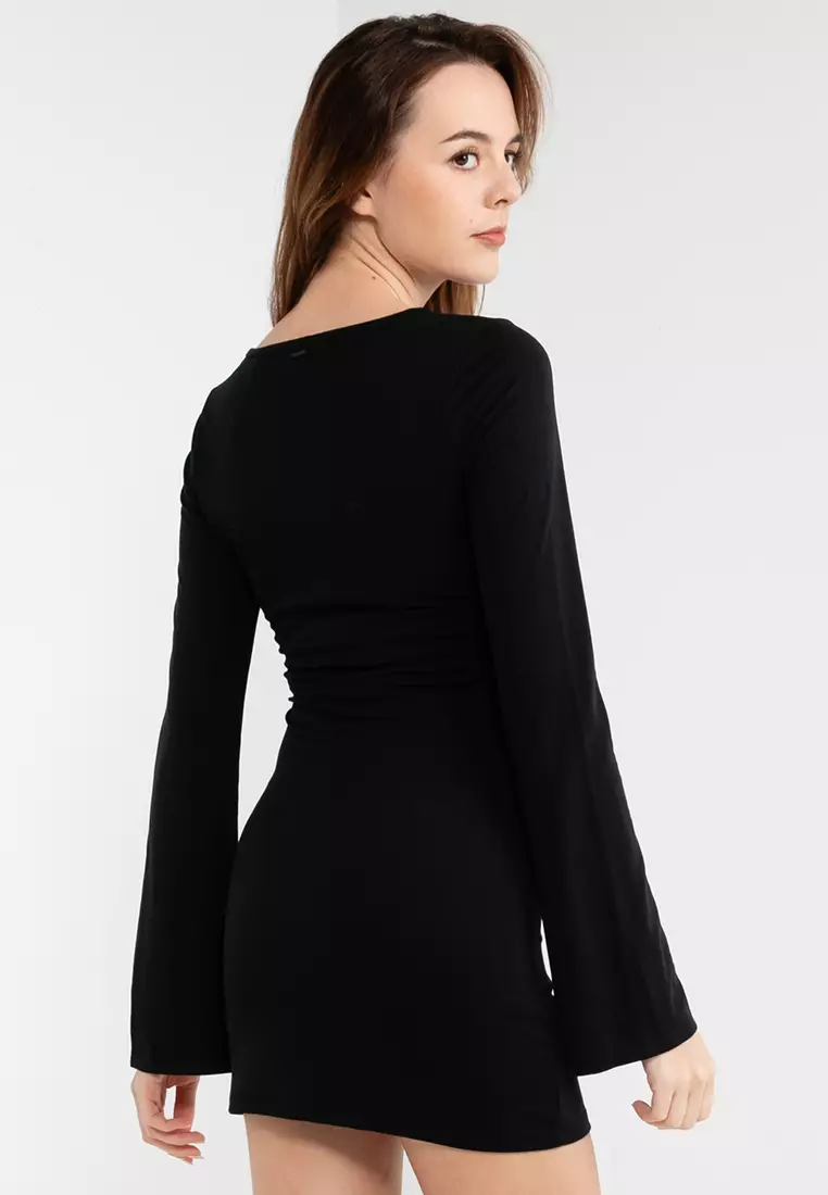 Jual Superdry Flare Sleeve Bodycon Mini Dress Original 2025