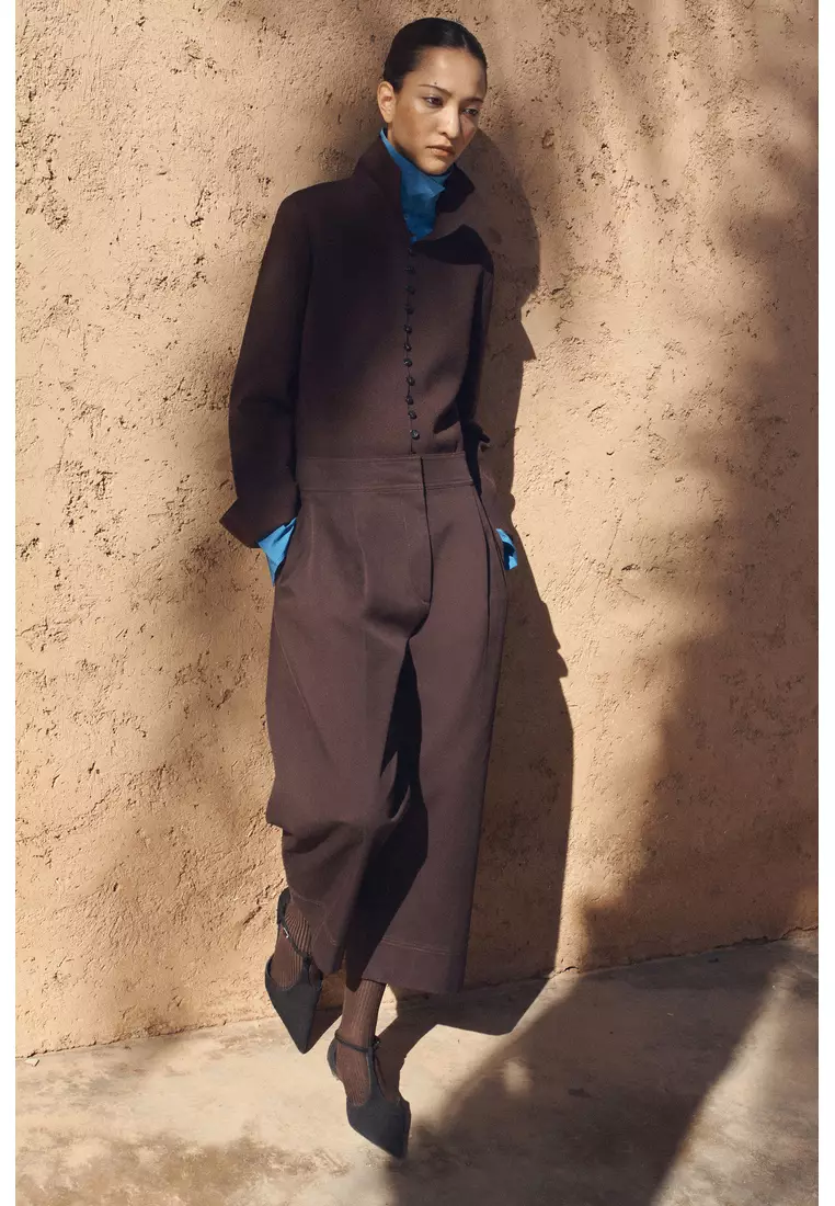 CROPPED COTTON BALLOON TROUSERS