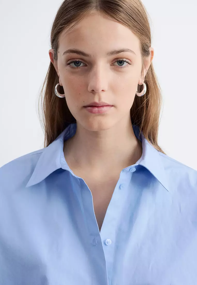 Tie-Detail Mini Shirt Dress