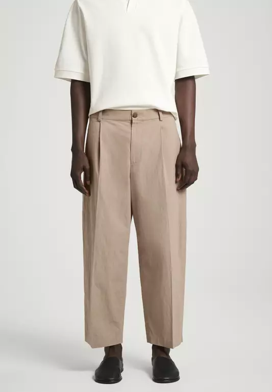 Wide-Leg Cropped Trousers