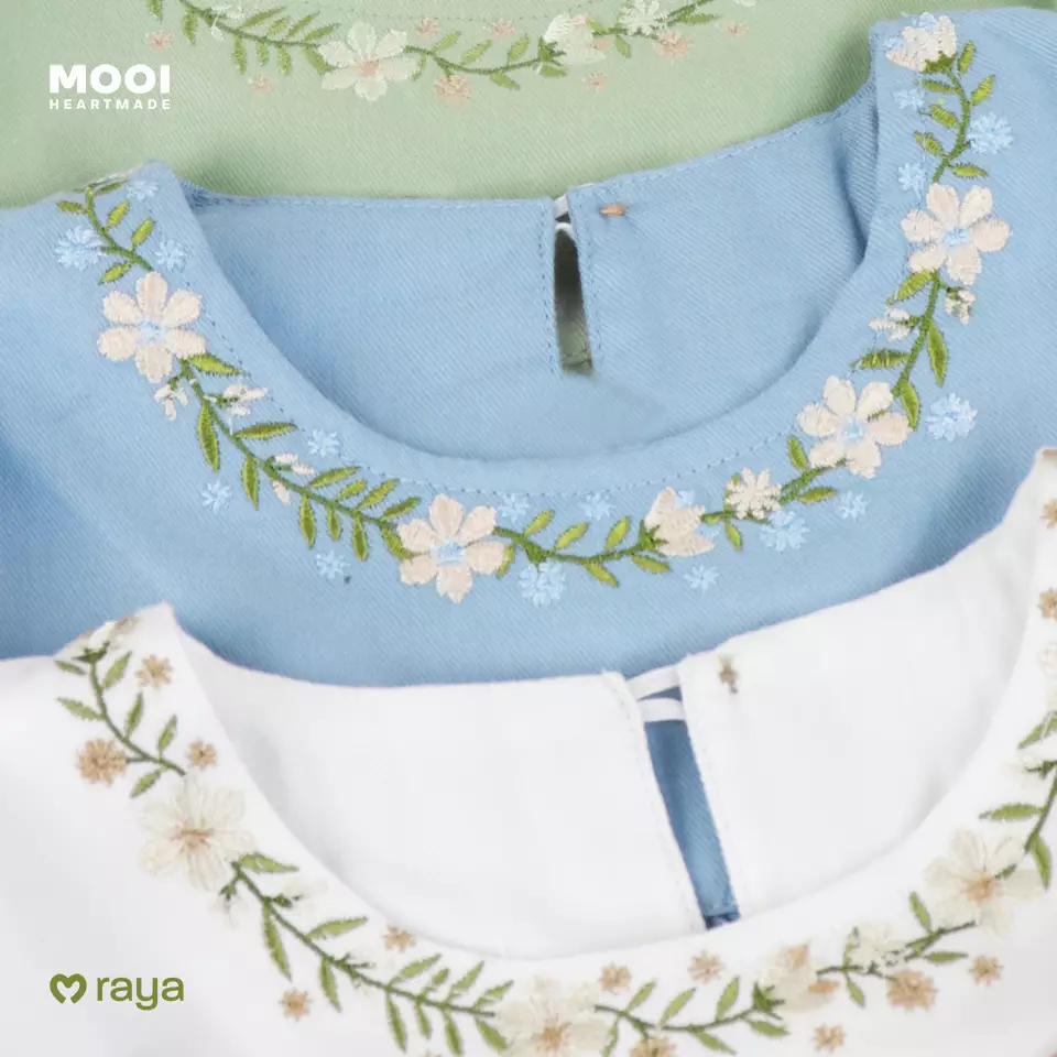 Mooi Setelan Anak Perempuan Raya Collection Nuha Tunik Set - Dusty Blue